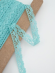 Кружево цв.нежно-бирюзовый с мятным оттенком, ш.20мм, хлопок-90%, п/э-10%