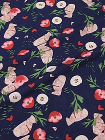 Штапель "Анима" цв.темно-синий, ш.1.45м, вискоза-100%, 90гр/м.кв