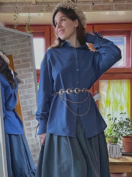 Рубашка из хлопка крэш цв.этнографический