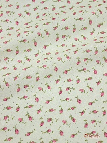 Импорт. хлопок (ситец) "Маленькие бутончики" цв.розовый, ш.1.55м, хлопок-100%, 80гр/м.кв