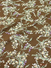 Штапель "Полевая нежность" цв.коричневый хаки, СОРТ2,  ш.1.45м, вискоза-100%, 100гр/м.кв