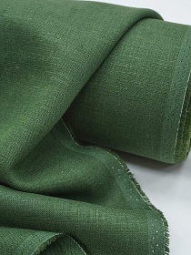 Лен костюмный с умягчением цв.Болотная зелень, ш.1.5м, лен-100%, 190гр/м.кв. цв.372