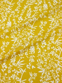 Штапель "Былинка" цв.горчично-желтый, ш.1.45м, вискоза-100%, 100гр/м.кв