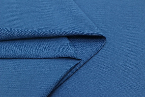 Футер 2-х нит. петля цв.Лазурно-синий, ш.1.9м, Пенье, хл-94%, лайкра-6%, 270гр/м.кв