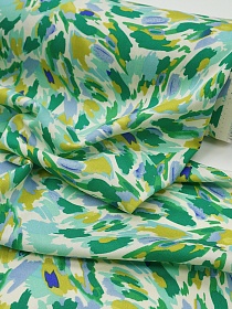 Мерный лоскут (ткань в отрезах) Штапель "Яркий кураж" цв.зеленый, ш.1.45м, вискоза-100%, 90гр/м.кв