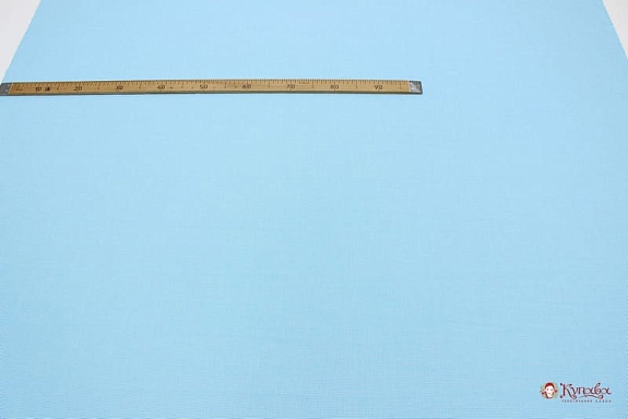 Ткань блузочно-сорочечная "Мелкая бирюзовая клетка", ш.1.5м, хлопок-100%, 100гр/м.кв