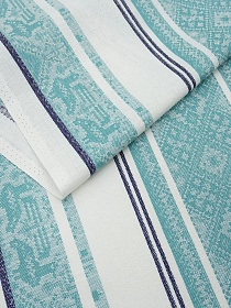 Мерный лоскут Холст полотенечный жаккард "Вышивка" цв.мятно-бирюзовый, ш.0.5м, лен-30%, хлопок-70%, 210гр/м.кв