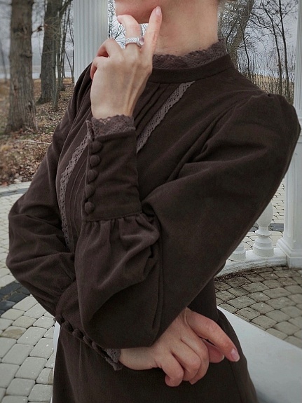 Винтажное платье из микровельвета
