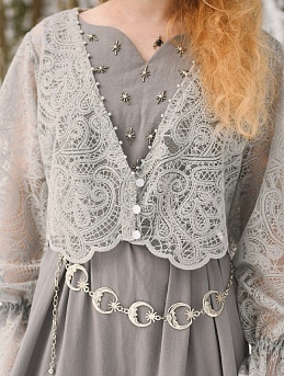 Накидка из кружевного полотна "Милада" в сером цвете