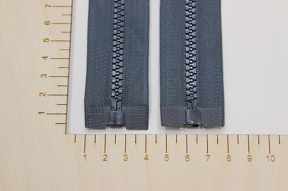 Молния тракторная №5 цв.темно-серый с оттенком морская волна, 65см