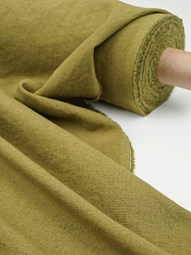 Полулен костюмный с эффектом мятости цв.Св.оливковый хаки меланж, ш.1.5м, хлопок-70%, лен-30%, 170гр/м.кв
