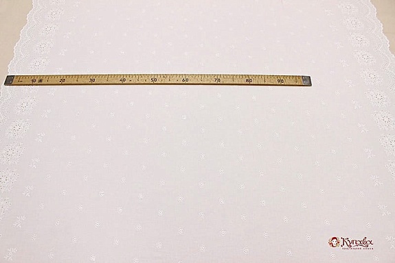 Шитье "Двухсторонний цветочный купон" (фест. с 2х сторон) цв.молочно-белый ш.1.35м, батист, хл-100%