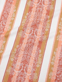 Холст полотенечный жаккард "Мелодия" цв.кирпичный/лососевый, ш.0.5м, лен-30%, хл-70%, 200гр/м.кв