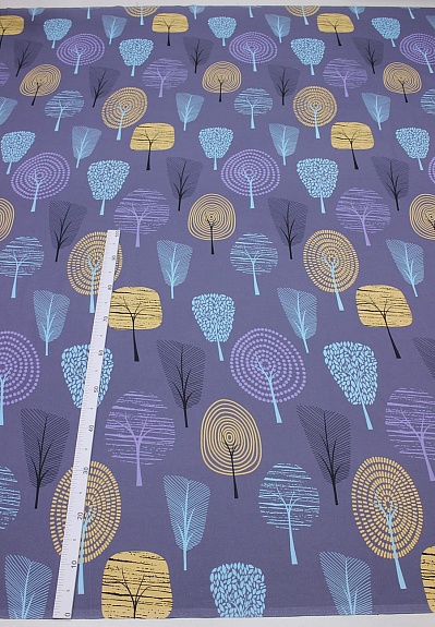 Бязь "Фэнтези - цветные деревья", (комп), СОРТ2, ш.2.2м, хлопок-100%, 120гр/м.кв