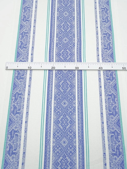 Холст полотенечный жаккард "Вышивка" цв.джинсовый, ш.0.5м, лен-30%, хл-70%, 210гр/м.кв