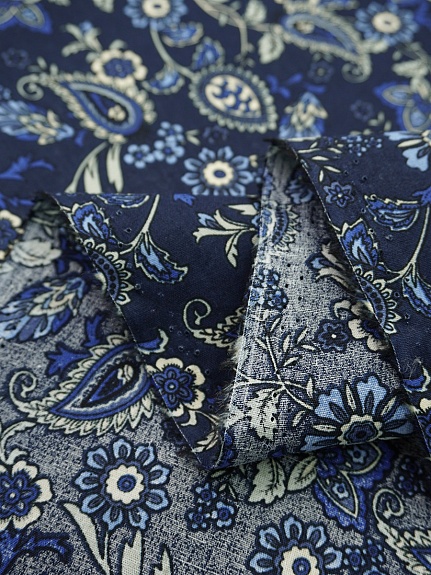 Импорт. хлопок "Линиза" цв.чернильный, ш.1.45м, хлопок-100%, 100гр/м.кв