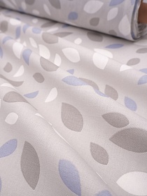 Бязь "Россыпь листочков" цв.серый, ш.1.5м, хлопок-100%, 142гр/м.кв