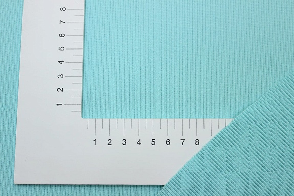 Кашкорсе цв.Нежно-бирюзовый с мятным оттенком, ш.1.2м (0.6м*2 чулок), Пенье, хлопок-95%, лайкра-5%