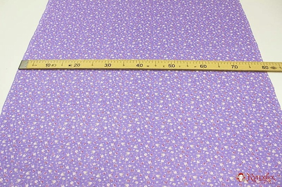 Ситец "Розочка" цв.сиреневый, ГОСТ, ш.0.8м, хлопок-100%, 86гр/м.кв