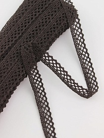 Кружево цв.темный шоколад, ш.10мм, хлопок-90%, п/э-10%, 10м, рис.129/10