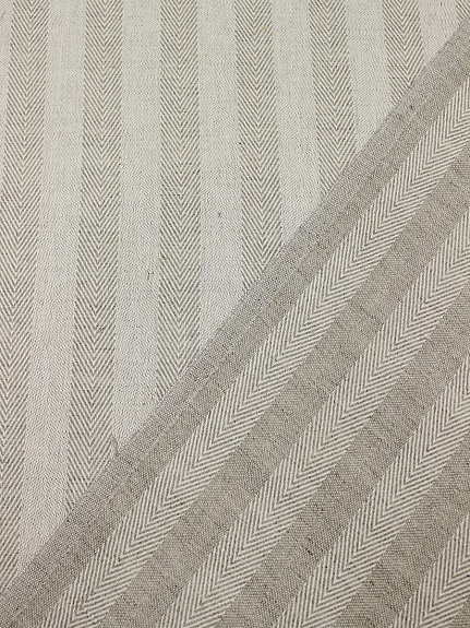 Полульняной жаккард "Елочка" цв.суровый, ш.1.6м, лен-50%, хлопок-50%, 200гр/м.кв