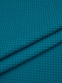 Вафельное премиум-полотно "Italy" цв.Насыщенная морская волна, ш.1.5м, хлопок-100%, 240гр/м.кв