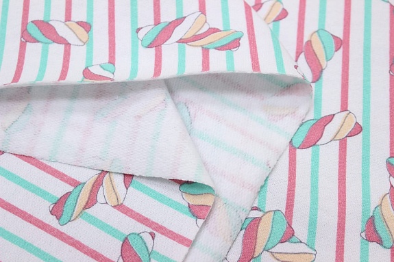 Футер 2-х нит. начес "Зефирки тутти-фрутти", ш.2.14м(1.07м*2, чулок), Карде, хлопок-100%, 180гр/м.кв