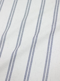 Мерный лоскут (ткань в отрезах) - Рогожка "Темные серо-синие полосы на белом", ш.1.5м.#054243