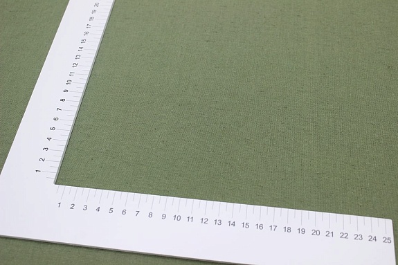 Полулен костюмный с эффектом мятости цв.Хаки шалфей, СОРТ2, ш.1.5м, хл-70%, лен-30%