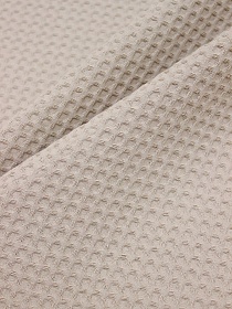 Вафельное премиум-полотно "Italy" цв.Бежевый жемчуг, ш.1.5м, хлопок-100%, 240гр/м.кв