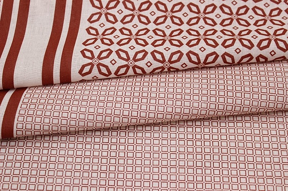 Ситец Крой носовых платков "Дамиан" цв.т.терракотовый, ш.1.35м, хлопок-100%, раппорт 63,5см