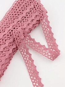 Кружево цв.дымчатая роза, ш.16мм, хлопок-90%, п/э-10%, 10м