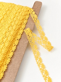 Кружево цв.солнечно-желтый, ш.15мм, хлопок-90%, п/э-10%, рис.016/29