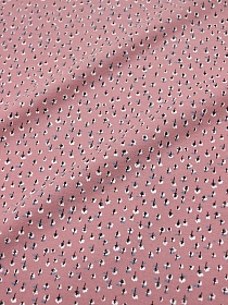 Теплый хлопок "Мелкие белые листочки" цв.пыльная роза, ш.1.5м, хлопок-100%, 150гр/м.кв