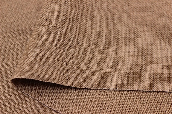 Лен костюмный с эффектом мятости цв.Карамельное какао, ш.1.45м, лен-100%, 250гр/м.кв