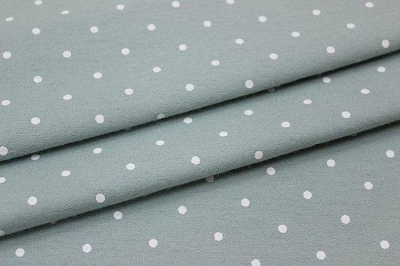 Теплый хлопок "Редкий (4мм) горох" цв.св.голубой мох, ш.1.49м, хлопок-100%, 160гр/м.кв