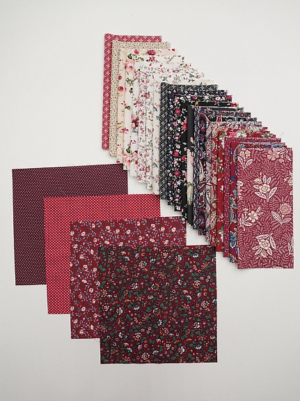 Набор тканей для рукоделия "Импортный хлопок: Кармина", 20*20 см, 25 шт