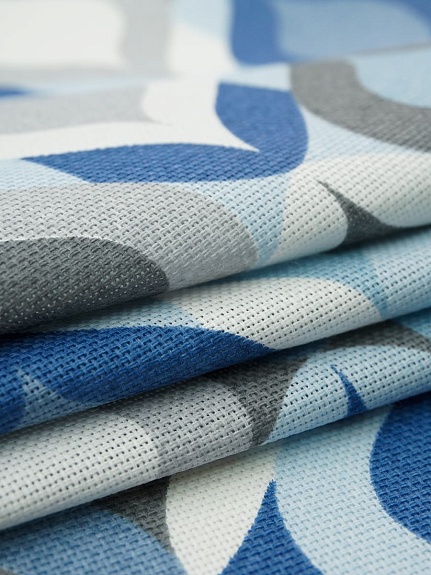 Рогожка "Расписной витраж" цв.синий, ш.1.5м, хлопок-100%, 165гр/м.кв