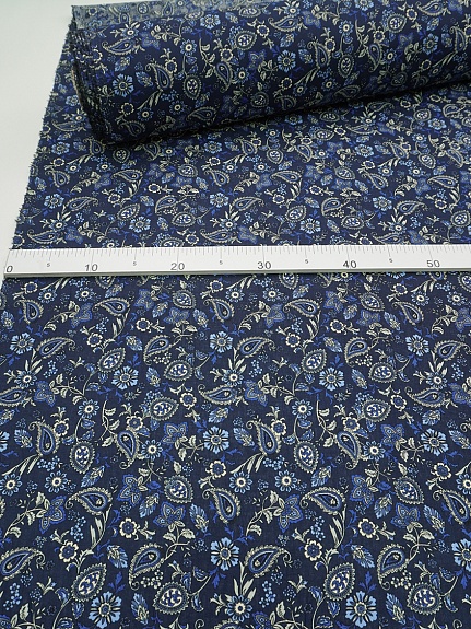 Импорт. хлопок "Линиза" цв.чернильный, ш.1.45м, хлопок-100%, 100гр/м.кв