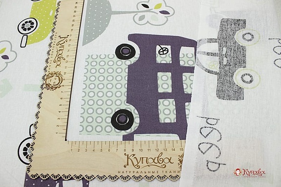 Бязь "Машины в городе", СОРТ2, ш.1.5м, хлопок-100%, 120гр/м.кв