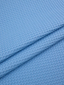 Вафельное премиум-полотно "Italy" цв.Небесно-голубой, ш.1.5м,  хлопок-100%, 240гр/м.кв