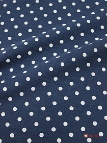 Муслин двухслойный с эф.жатости "Горох на темном сине-зеленом", ш.1.4м, хлопок-100%, 120гр/м.кв