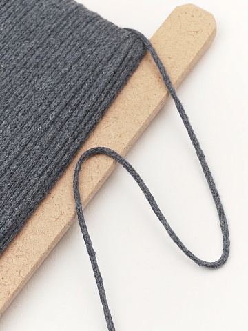 Шнур цв.темный джинс-2, ш.3мм, хлопок-100%