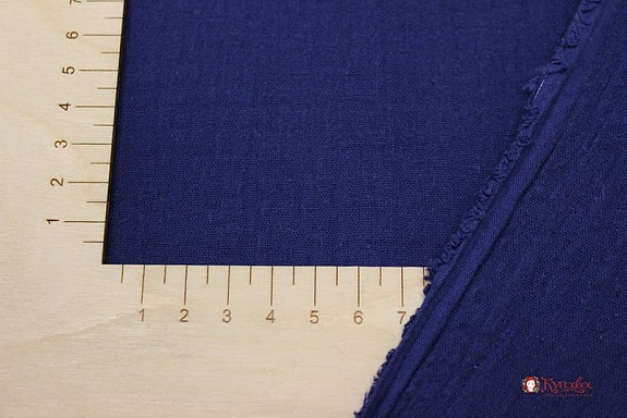 Муслин двухслойный с эффектом жатости цв.Темно-синий, СОРТ2,  ш.1.41м, хл-100%, 115гр/м.кв