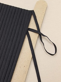 Лента киперная цв.черный с серым оттенком, ш.5мм, хлопок-50%, п/э-50%