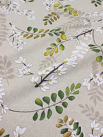 Полулен "Белая акация" (на суровом), ш.1.5м, лен-30%, хлопок-70%, 140гр/м.кв