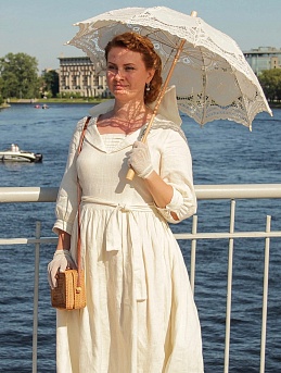 Платье "Утомлённая солнцем" из льна костюмного умягченного