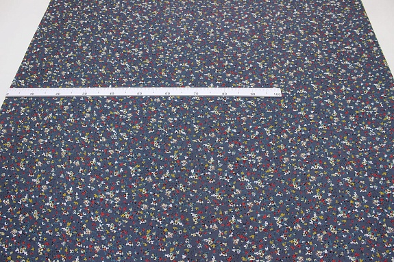 Штапель Премиум "Виринея" цв.т.лазурно-серый винтаж, ш.1.45м, вискоза-100%, 120гр/м.кв