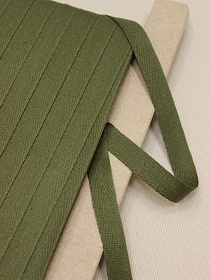 Лента киперная цв.зеленый хаки-2, ш.13мм, хлопок-100%