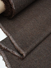 Шерсть пальтово-костюмная Твид "Мелкая клетка" цв.горький шоколад, ш.1.5м, шерсть-20%, п/э-80%